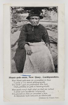 Shani-pob-man (Jane Leonard), New Quay, Cardiganshire with a short poem about her, c1906. Creator: Unknown