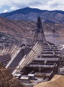 Shasta dam under construction, California, 1942. Creator: Russell Lee