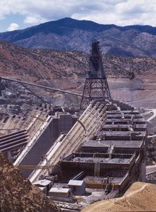Shasta dam under construction, California, 1942. Creator: Russell Lee