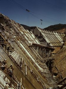 Shasta dam under construction, California, 1942. Creator: Russell Lee