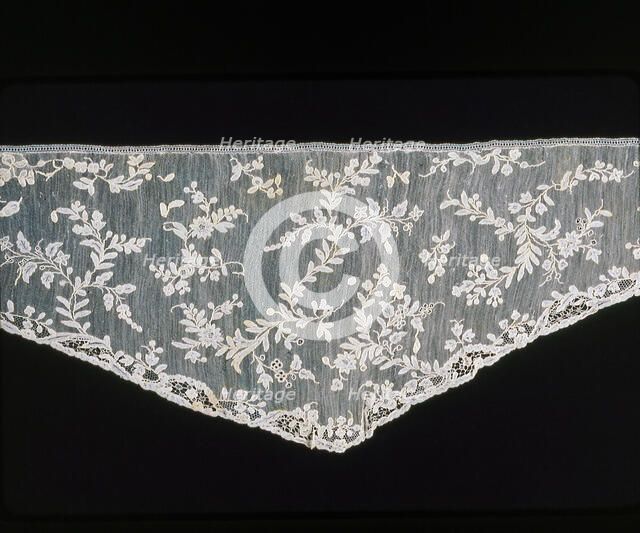 Shaped Sleeve Ruffle (Engageanté), Burano, 1760s. Creator: Unknown.