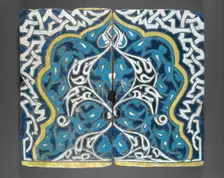 Shaped Tiles in the Cuerda Seca Technique, Turkey, late 14th century. Creator: Unknown