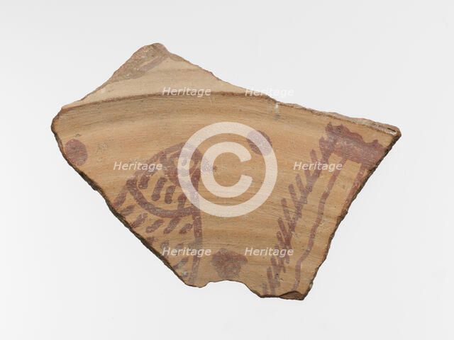 Shard with Bird, Coptic, 3rd-7th century. Creator: Unknown.