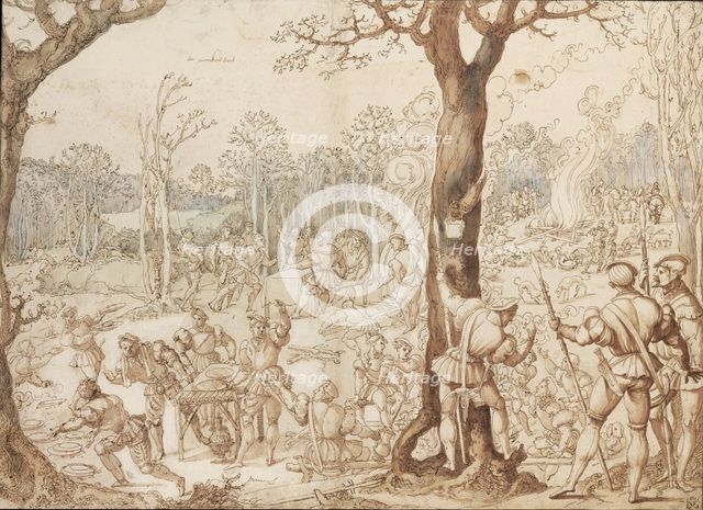 Sharing Out the Game, 1525-1535. Artist: Orley, Bernaert, van (1488-1541)