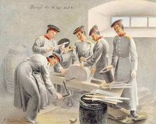 Sharpening swords, 1854. Creator: Johan Knutson