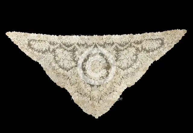 Shawl, Belgian, third quarter 19th century. Creator: Unknown.