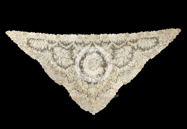Shawl, Belgian, third quarter 19th century. Creator: Unknown.