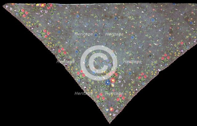 Shawl (Incomplete), France, 1825/75. Creator: Unknown.