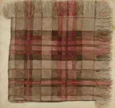 Shawl (Plaid), c. 1937. Creator: Eva Wilson