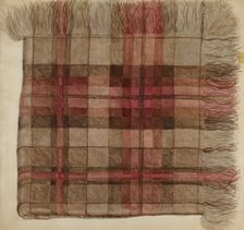 Shawl (Plaid), c. 1937. Creator: Eva Wilson