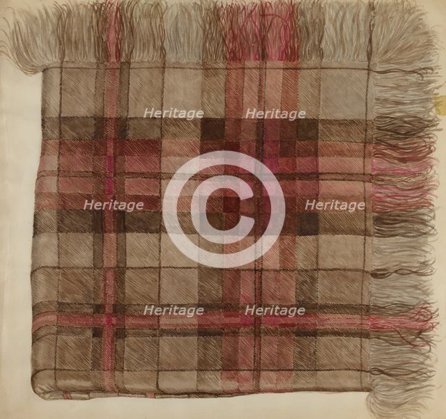 Shawl (Plaid), c. 1937. Creator: Eva Wilson.