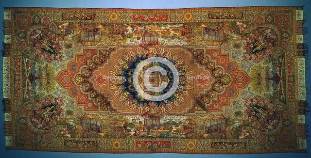 Shawl with Genre Scenes, 1875-1899. Creator: Unknown.