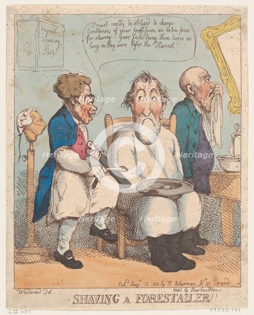 Shaving a Forestaller, August 15, 1800., August 15, 1800. Creator: Thomas Rowlandson.
