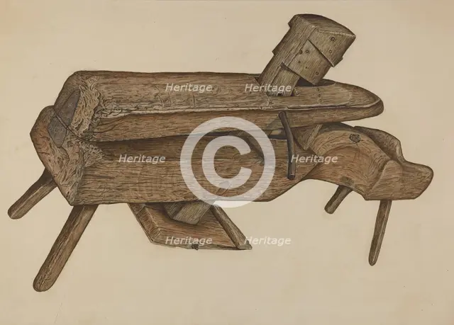 Shaving Horse, c. 1938. Creator: Clarence W Dawson.