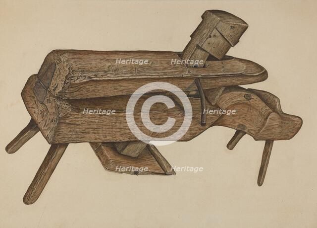 Shaving Horse, c. 1938. Creator: Clarence W Dawson.