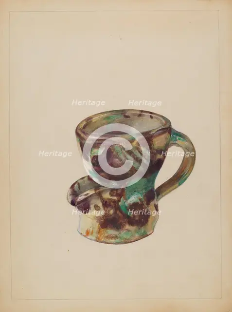Shaving Mug, c. 1936. Creator: Mina Lowry.