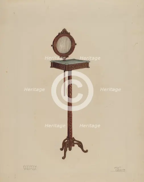 Shaving Stand, c. 1937. Creator: Hugh Clarke.