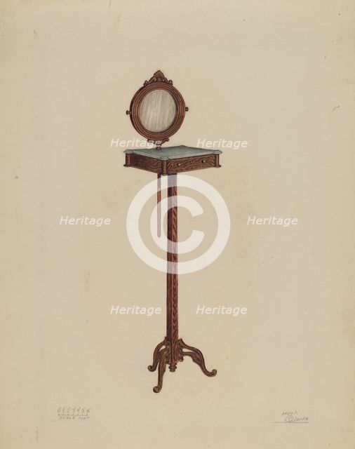 Shaving Stand, c. 1937. Creator: Hugh Clarke.