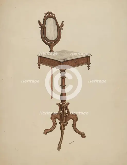 Shaving Stand, c. 1938. Creator: Ray Price.