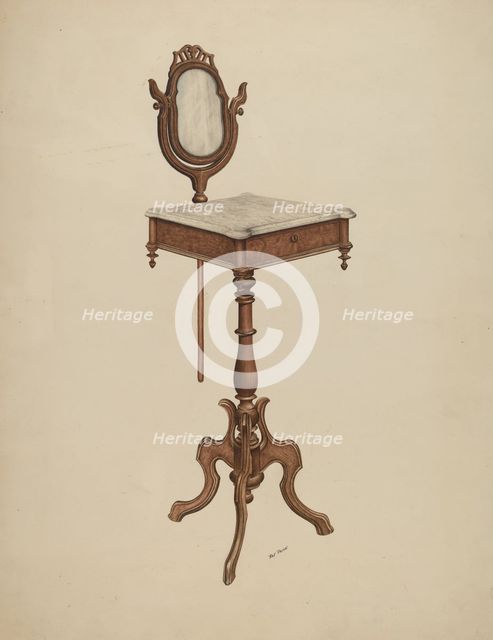 Shaving Stand, c. 1938. Creator: Ray Price.