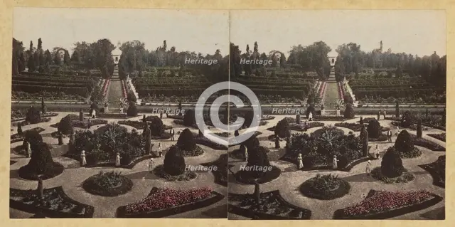 Shaw's Garden. Central view from Palm-House. St. Louis, Missouri, about 1872-1874. Creator: Boehl & Koenig.