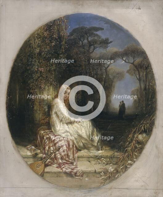 'She never told her love', 1825-1892. Artist: Alfred Joseph Woolmer