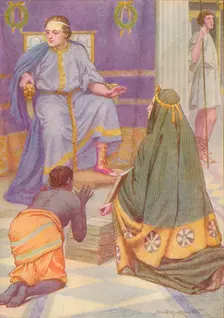 She carried in her arms nine books c1912 (1912). Artist: Ernest Dudley Heath