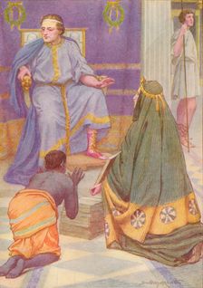 She carried in her arms nine books c1912 (1912). Artist: Ernest Dudley Heath