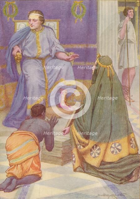 'She carried in her arms nine books', c1912 (1912). Artist: Ernest Dudley Heath.