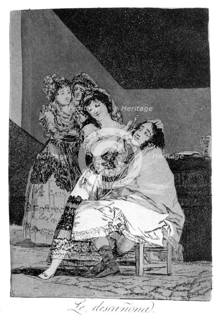 'She fleeces him', 1799. Artist: Francisco Goya