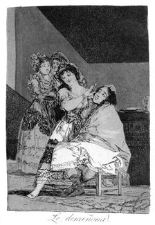 She fleeces him 1799. Artist: Francisco Goya