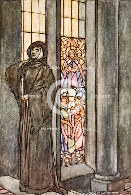 'She heard her own name called again and again', c1910.  Creator: Stephen Reid.