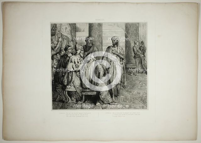 She Lov'd Me for the Dangers, plate three from Othello, 1844. Creator: Theodore Chasseriau.