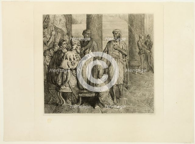 She Lov'd Me for the Dangers, plate three from Othello, 1844. Creator: Theodore Chasseriau.