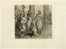 She Lov'd Me for the Dangers, plate three from Othello, 1844. Creator: Theodore Chasseriau