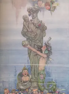 She Put The Statue Back In Her Garden c1930. Artist: W Heath Robinson