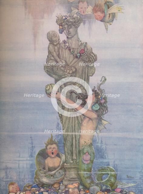 'She Put The Statue Back In Her Garden', c1930. Artist: W Heath Robinson.