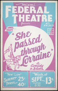 She Passed Through Lorraine, Miami, 1937. Creator: Unknown