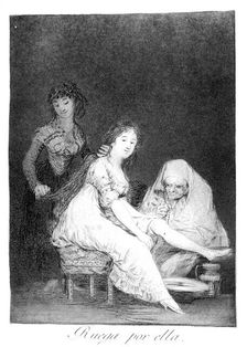 She prays for her 1799. Artist: Francisco Goya