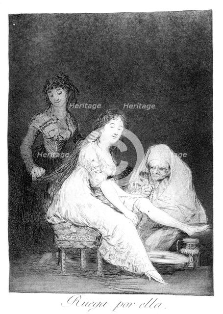'She prays for her', 1799. Artist: Francisco Goya