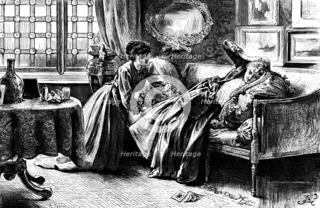 She raved about somebody who had bought something, 1890. Creator: R. Taylor.