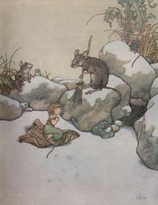 She Stood at the Door and Begged for a Piece of Barley-Corn c1930. Artist: W Heath Robinson