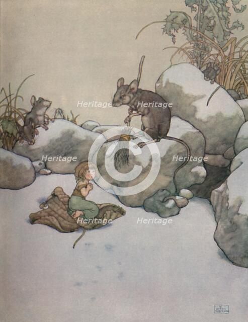 'She Stood at the Door and Begged for a Piece of Barley-Corn', c1930. Artist: W Heath Robinson.