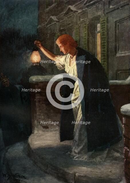 'She stood and swung the lantern slowly from side to side', 1914. Creator: William Barnes Wollen.