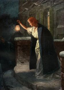 She stood and swung the lantern slowly from side to side 1914. Creator: William Barnes Wollen