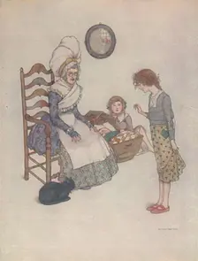 She Sat Down One Day and Made Out of Some Pieces of Red Cloth a Pair of Little Shoes c1930. Artist: W Heath Robinson