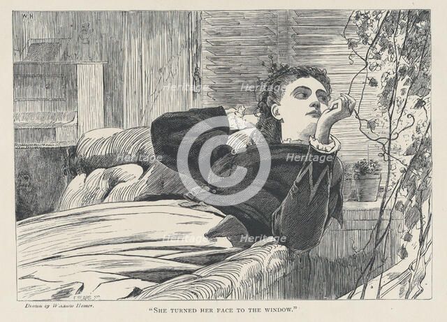 She Turned her Face to the Window (The Galaxy, An Illustrated Magazine of Entertaining..., May 1868. Creator: Edward Sears.
