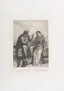 She thank'd me: plate 2 from Othello (Act 1, Scene 3), 1844. Creator: Theodore Chasseriau