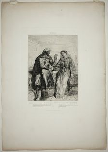 She Thank'd Me, plate two from Othello, 1844. Creator: Theodore Chasseriau
