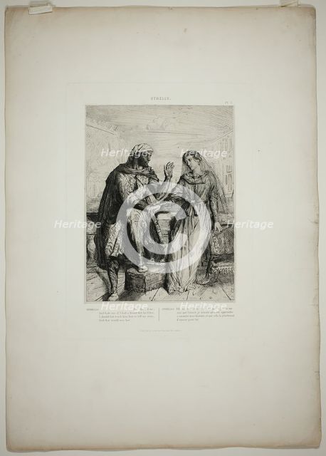 She Thank'd Me, plate two from Othello, 1844. Creator: Theodore Chasseriau.